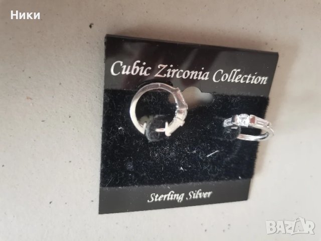 Нови обеци халки с камъче, снимка 2 - Обеци - 50994998