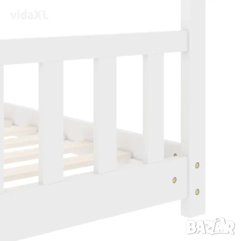 vidaXL Рамка за детско легло, бяла, бор масив, 80x160 см, снимка 7 - Бебешки легла и матраци - 56146564