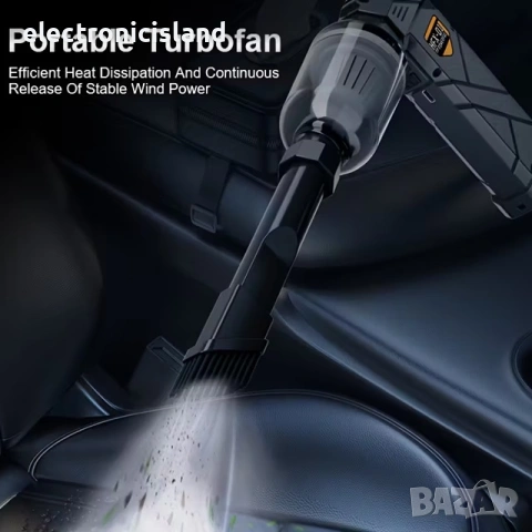 Мощен ръчен въздушен турбо вентилатор, USB презареждане, прахосмукачка за дома, кола, сняг, компютър, снимка 7 - Прахосмукачки - 53305373