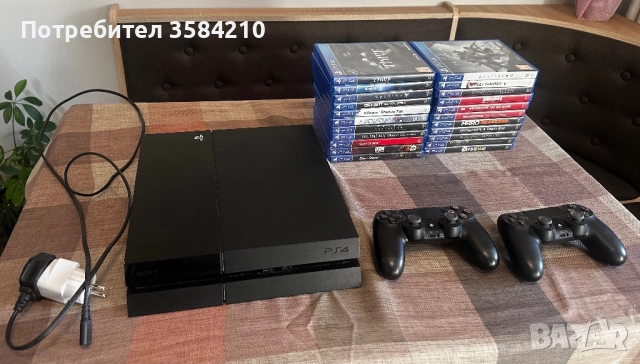 PS4 CUH-1003A + 23 страхотни игри + 2 контролера в перфектно състояние!
