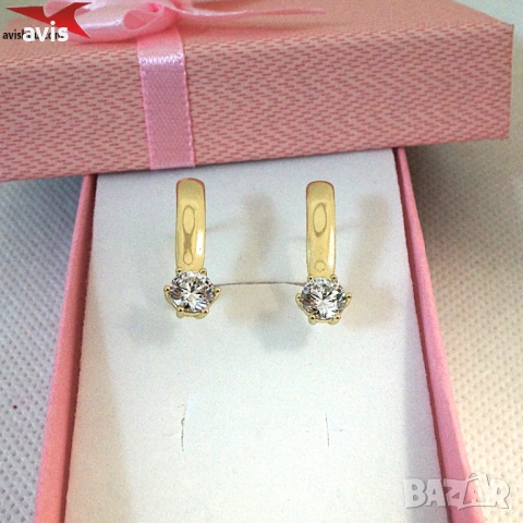 Обеци с 14К златно покритие 2141852