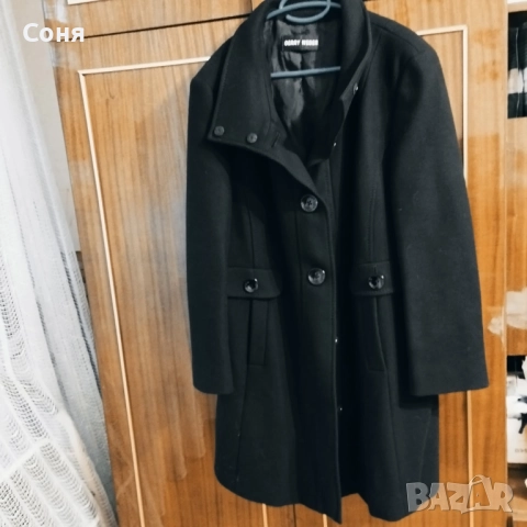 Дамско палто, черно с големи копчета  , снимка 4 - Палта, манта - 52592466