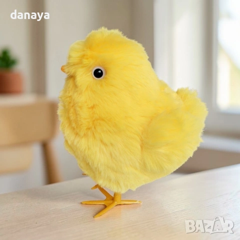 6514 Великденска украса голямо пухкаво пиле, 19x17x13 см