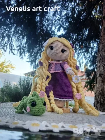 Рапунцел / Rapunzel  Плетена кукла, снимка 5 - Кукли - 56443976