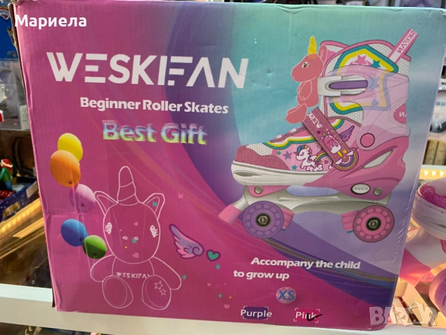 Детски Ролкови Кънки / Розови / Номер 26-29 / С Еднорози