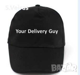 Шапка за доставчици ISA, с текст Your Delivery Guy, Черна, Регулируем размер, снимка 4 - Шапки - 38121305