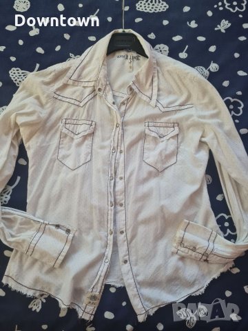  PEPE JEANS бяла дънкова спортна риза , снимка 7 - Ризи - 34377504
