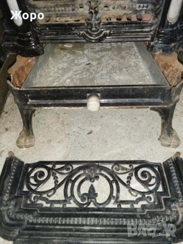Стара кахлена-емайлирана камина-печка, снимка 9 - Антикварни и старинни предмети - 23489876