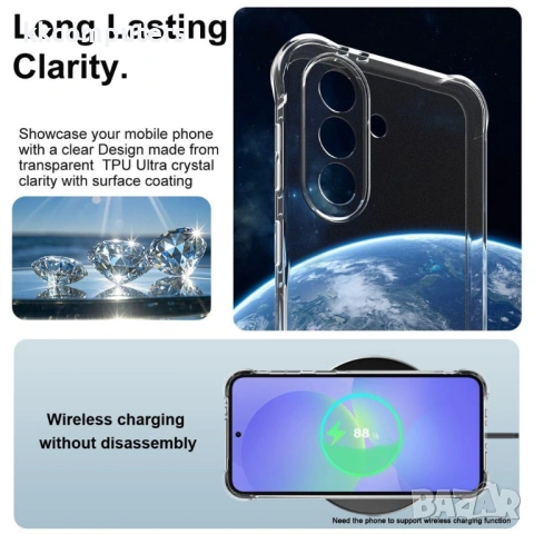 IMAK Прозрачен Калъф за Samsung Galaxy A37 5G - TPU, Airbag, Отвор за ремък, Прозрачен, снимка 4 - Калъфи, кейсове - 54053633