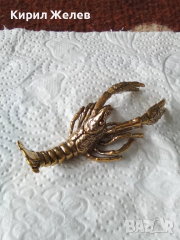 Бронзова фигурка на омар малка 52522, снимка 3 - Колекции - 52590030