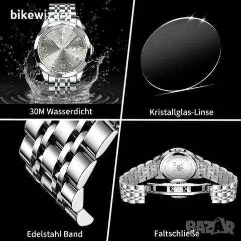 OLEVS Мъжки кварцов часовник с дата и ден от седмицата, снимка 3 - Мъжки - 48668699