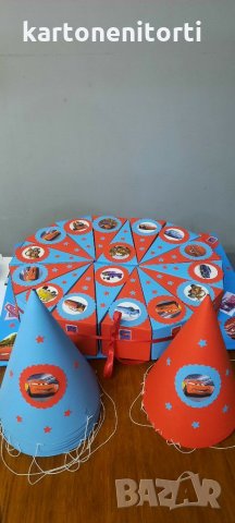 Картонена торта и шапки за рожден ден с Маккуин Светкавицата, снимка 1 - Други услуги - 31531056