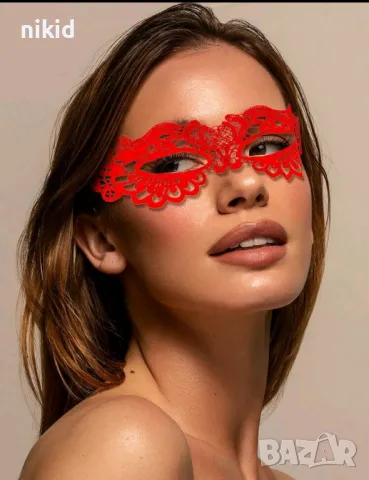 20 домино черна бяла червена маска дантела за лице очи маскарад парти бал, снимка 4 - Други - 44329501