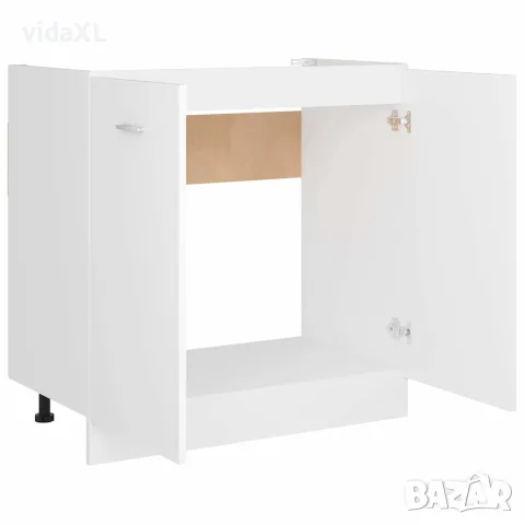 vidaXL Долен шкаф за мивка "Lyon", бял, 80x46x81,5 см, инженерно дърво, снимка 5 - Шкафове - 56147694