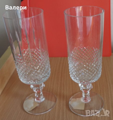 Кристални чаши за шампанско, безалкохолно, снимка 2 - Сервизи - 42624559
