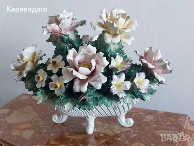 Голям Порцеланов Букет Capodimonte, снимка 4 - Декорация за дома - 51033461