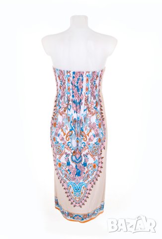 Рокля тип бюстие в бежово Beauty's Love - M, снимка 3 - Рокли - 42633603