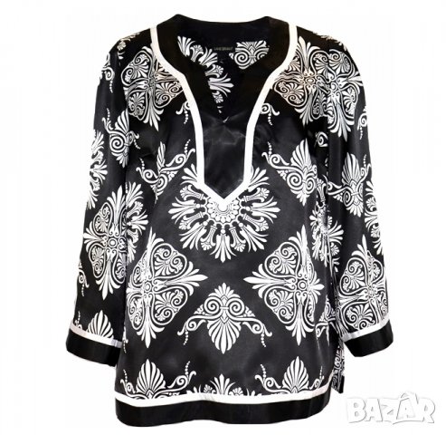 XXL Черно-бяла блуза от сатен Lane Bryant, снимка 3 - Туники - 31976113
