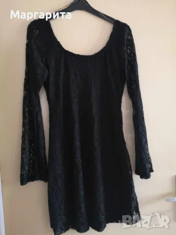 Нова черна дантелена рокля с етикет, снимка 3 - Рокли - 49908952