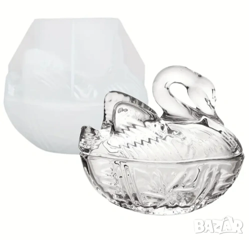 Молд буркан бонбониера лебед, снимка 3 - Форми - 53159749