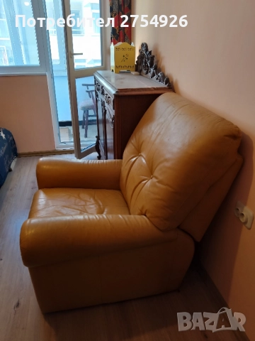 фотьойл естествена кожа , снимка 2 - Дивани и мека мебел - 52010706