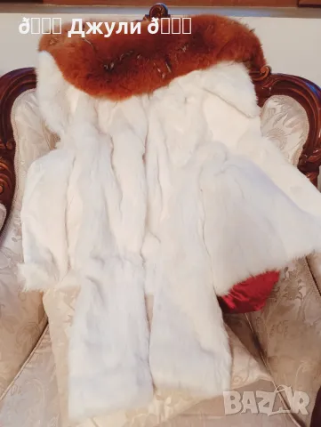 Палто с естествен косъм от чинчила и лисица, снимка 12 - Палта, манта - 48772579