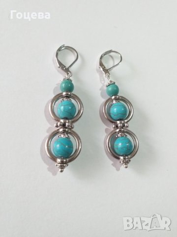 Нов модел обици с красиви Тюркоази , снимка 5 - Обеци - 34929231