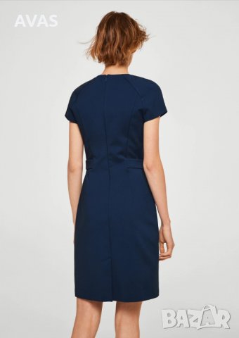 Нова рокля MANGO класическа тъмно синя с етикет S, снимка 3 - Рокли - 29347340