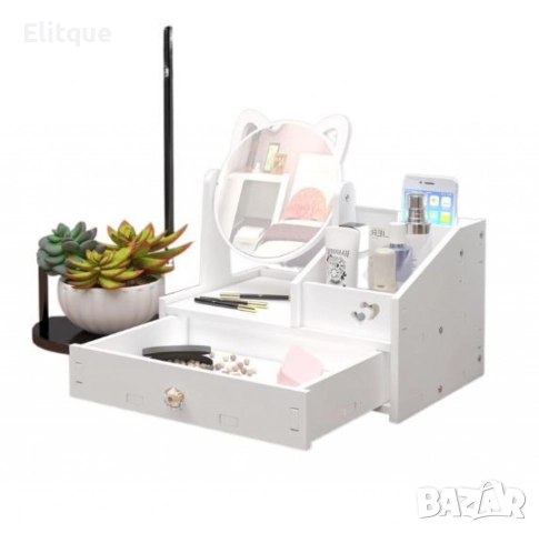 Компактен козметичен органайзер с огледало и чекмеджета, снимка 4 - Други стоки за дома - 52852556