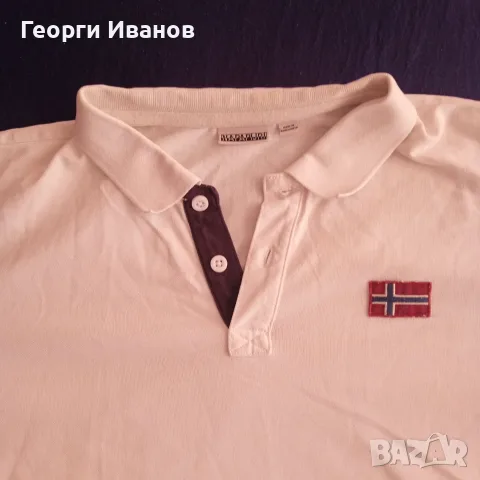 %!SALE!% КАТО НОВ NAPAPIJRI XL ОРИГИНАЛЕН бял поло-шърт тениска с яка Напапири, снимка 2 - Тениски - 56045848