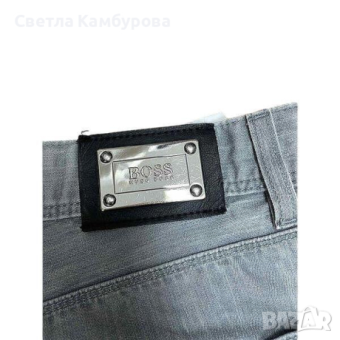 Мъжки дънки HUGO BOSS размер 32 M панталон коприна памук сив, снимка 2 - Дънки - 44589789