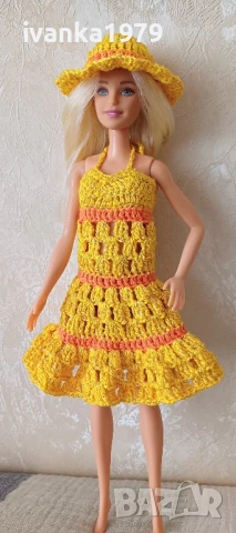 Дрехи за кукла Барби нови ръчно изработени , снимка 8 - Кукли - 50309093