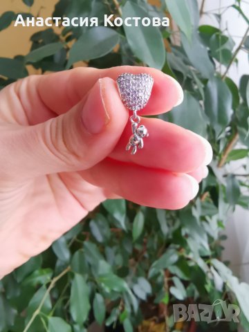 Сребърен талисман за гривна Пандора , снимка 2 - Гривни - 31171269