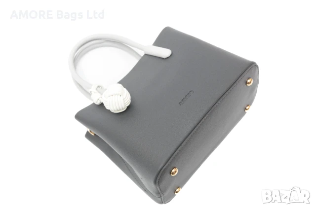 Класическа дамска чанта AMORE Alessia - Grey, снимка 2 - Чанти - 50657729