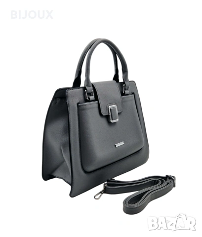 Дамска стилна чанта с метален акцент, снимка 8 - Чанти - 53217449