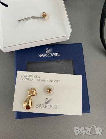 обеци злато Сваровски Swarovski , снимка 2 - Бижутерийни комплекти - 39622866