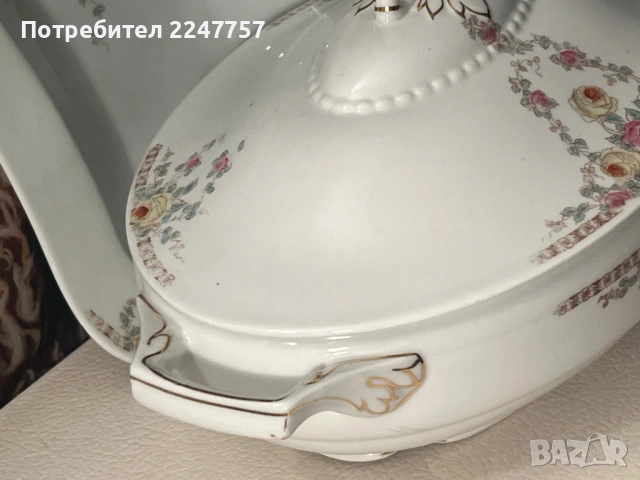 Античен супник с купа порцелан, снимка 7 - Антикварни и старинни предмети - 53301691