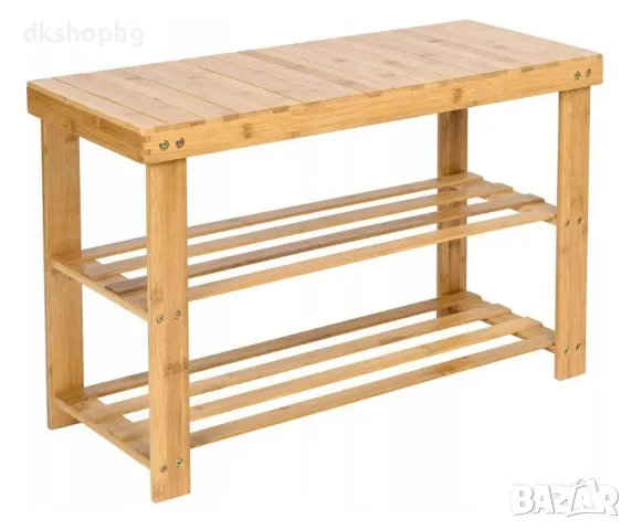 4410 Пейка с рафтове за обувки светло дърво Бамбукова, снимка 4 - Други стоки за дома - 48941559