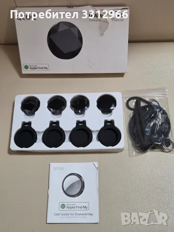 4 броя черни Bluetooth тракери QCOQ Diamond Tag Portable