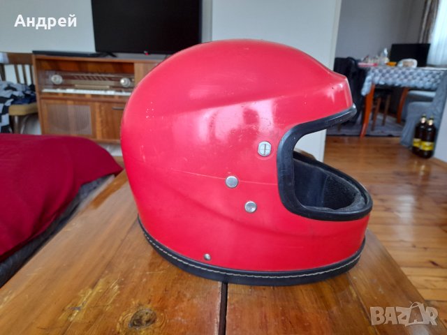 Стара моторджийска каска,шлем, снимка 4 - Други ценни предмети - 34485137