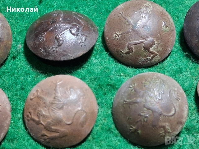 Стари Военни Бронзови Копчета Царство България ПСВ, снимка 3 - Антикварни и старинни предмети - 53946369