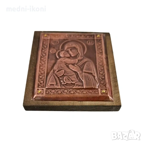 МЕДНА ИКОНА ЗА ЗАЩИТА СВЕТА БОГОРОДИЦА, снимка 3 - Икони - 54302249