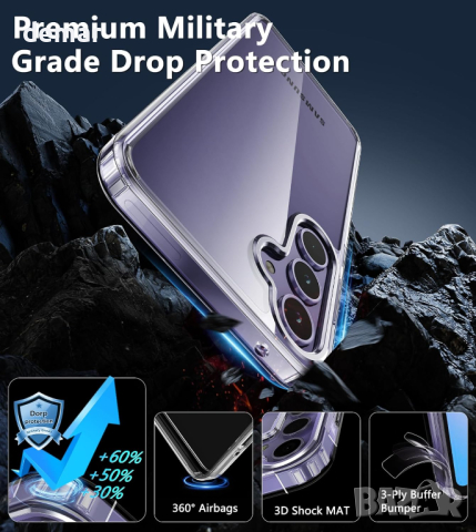 Калъф FNTCASE за Samsung Galaxy A35-5G удароустойчив военен клас, прозрачен, снимка 5 - Калъфи, кейсове - 44748380