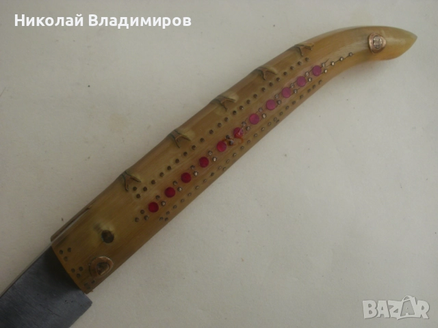 Джобно ножче Сойка джобен нож  кокъл рог стар, снимка 5 - Ножове - 52596364