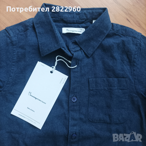Knowledge cotton apparel риза памук 110-116см, снимка 2 - Детски ризи - 44760793