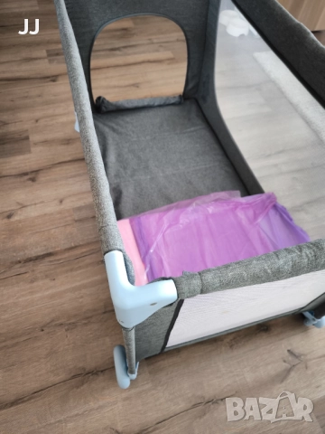 Бебешка кошара с KinderKraft Joy full Синя момче Сгъваема с матрак, снимка 6 - Кошарки - 51552076