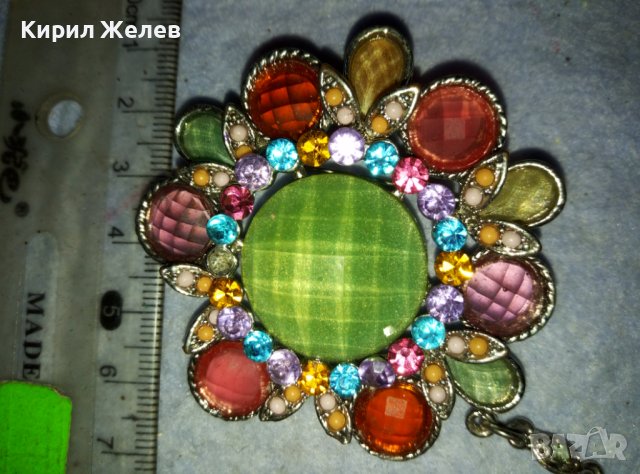 ПРЕКРАСНА ФЛОРАЛНА СРЕБРИСТА КРИСТАЛНА ВИНТИДЖ БРОШКА - ПЕНДАНТ 26588, снимка 13 - Други - 42082403