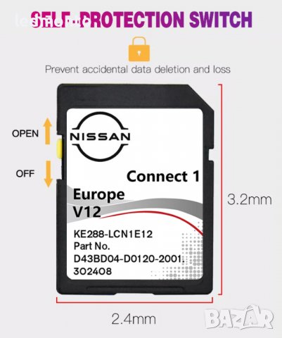 2023 NISSAN SD card Connect 1 картa навигация Нисан Qashqai Juke X-Trail, снимка 4 - Аксесоари и консумативи - 38375219