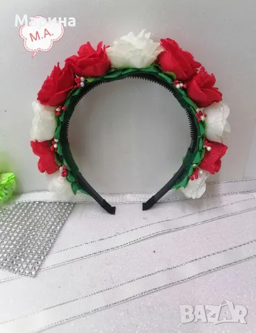 Красива диадема в червено и бяло, снимка 11 - Аксесоари за коса - 49975984