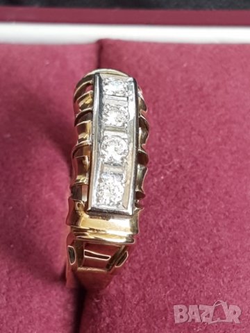 Златен пръстен с брилянти, снимка 2 - Пръстени - 29371607